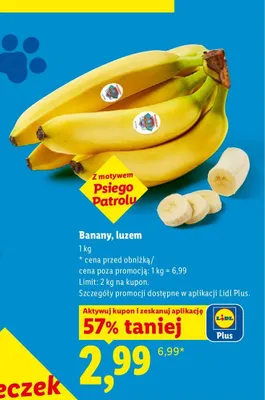 Banany luzem promocja w Lidl