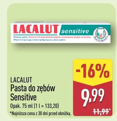Pasta do zębów Sensitive promocja w Aldi