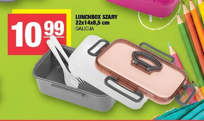 Lunchbox szary 22x14x8,5 cm Galicja promocja w SPAR