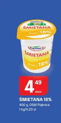 Śmietana Piątnica 18% promocja w Chorten