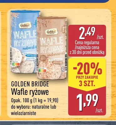 Wafle ryżowe naturalne Golden Bridge promocja w Aldi