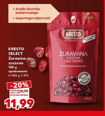 Żurawina suszona Kresto Select promocja w Kaufland