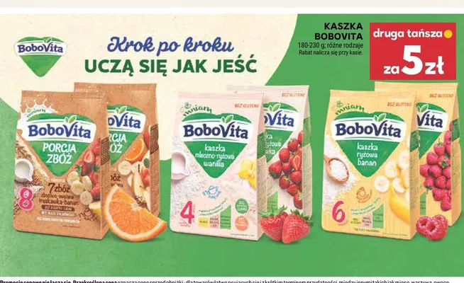 Kaszka mleczno-ryżowa BoboVita truskawka promocja w Stokrotka