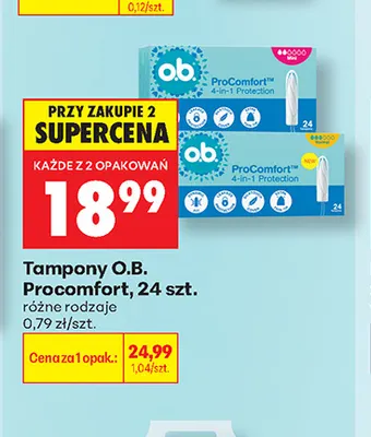 Tampony O.B. Procomfort promocja w Biedronka