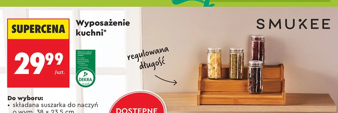 Rozsuwana półka 25-40x19.5x9.4 cm Smukee promocja w Biedronka