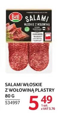 Salami włoskie z wołowiną w plastrach Bell promocja w Selgros