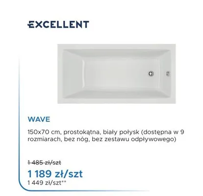 Wanna prostokątna Excellent Wave promocja w Blu Salony Łazienek