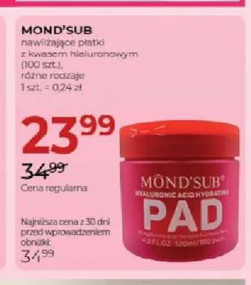 Nawilżające płatki Mond'sub promocja w Drogerie Jawa