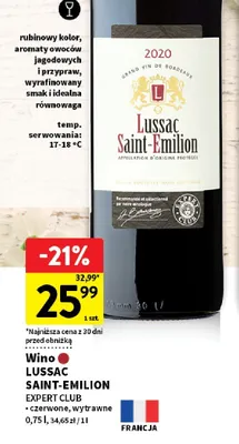 Wino Lussac Saint-Emilion czerwone, wytrawne promocja w Intermarche
