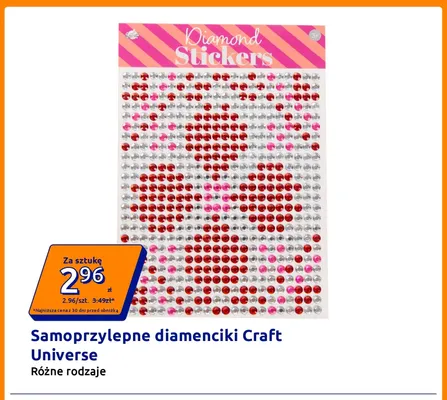 Samoprzylepne diamenciki Craft Universe promocja w Action