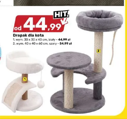 Drapak dla kota 40x40x60 cm szary promocja w Bricomarche