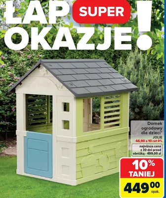 Domek ogrodowy dla dzieci Smoby JOLIE promocja w Carrefour