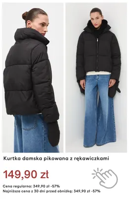 Kurtka damska pikowana z rękawiczkami promocja w Medicine