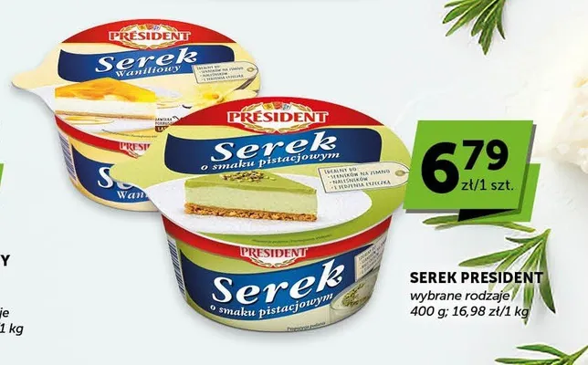 Serek waniliowy President promocja w Groszek