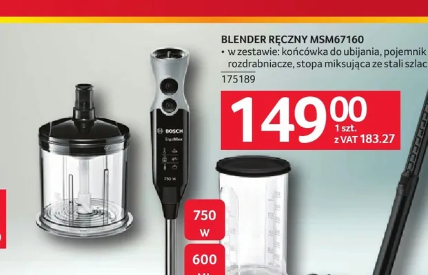 Blender ręczny Bosch MSM67160 promocja w Selgros