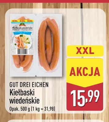 Kiełbaski wiedeńskie Gut Drei Eichen promocja w Aldi