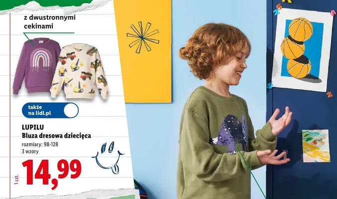 Bluza dresowa dziecięca Lupilu promocja w Lidl