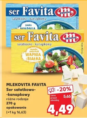 Ser sałatkowo-kanapkowy tłusty Mlekovita favita promocja w Kaufland