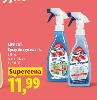 Spray do czyszczenia Szyby i lustra Meglio promocja w Lidl