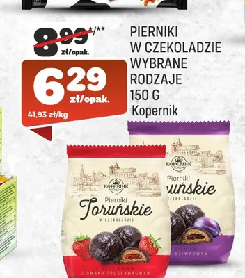 Pierniki Toruńskie w czekoladzie z nadzieniem o smaku truskawkowym Kopernik promocja w Społem Praga