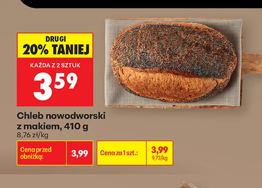 Chleb nowodworski z makiem promocja w Biedronka