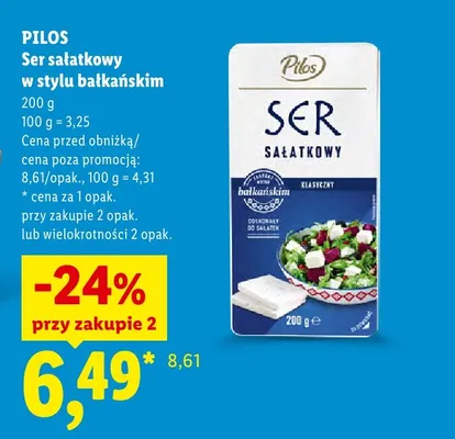 Ser sałatkowy w stylu bałkańskim Pilos promocja w Lidl