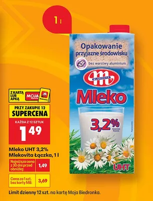 Mleko UHT 3,2% promocja w Biedronka