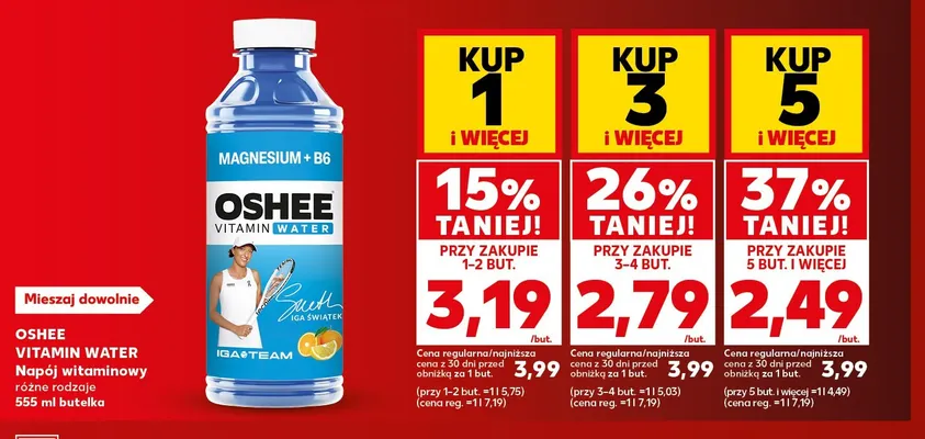 Napój witaminowy Oshee Vitamin Water promocja w Kaufland