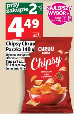Chipsy Chruu Paczka promocja w TOPAZ