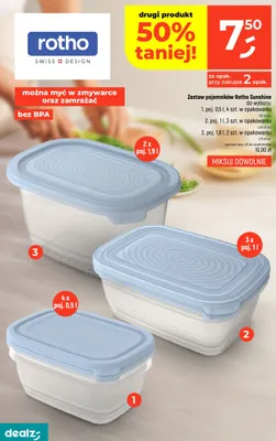 Zestaw pojemników Rotho Sunshine 1,9 l 2-pak promocja w Dealz