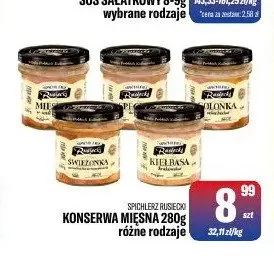 Konserwa mięsna Spichlerz Rusiecki promocja w Tomi Markt
