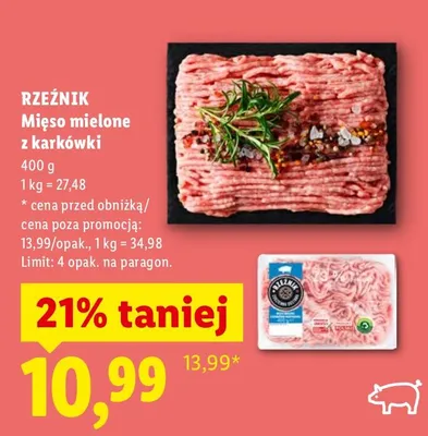 Mięso mielone z karkówki promocja w Lidl