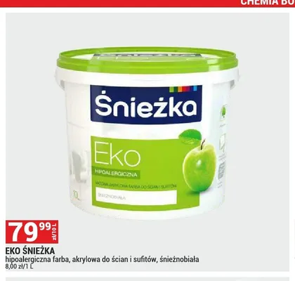 Farba akrylowa Śnieżka Eko śnieżnobiała promocja w Merkury Market