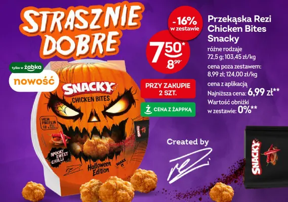 Przekąska Rezi Chicken Bites Snacky Spooky Sweet Chilli promocja w Żabka