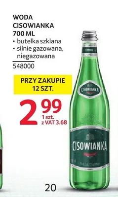 Woda mineralna Cisowianka silnie gazowana promocja w Selgros