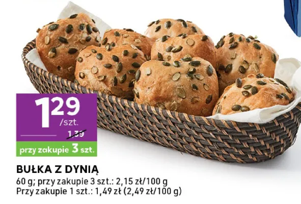 Bułka z dynią promocja w Stokrotka