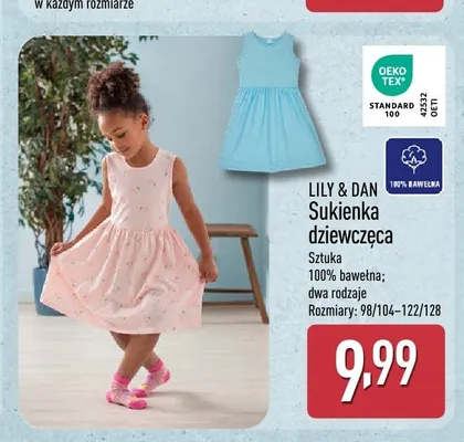 Sukienka dziewczęca Lily & Dan promocja w Aldi