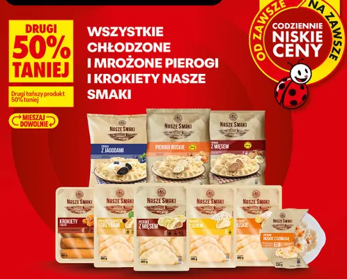 Pierogi chłodzone ruskie z cebulką Nasze Smaki promocja w Biedronka