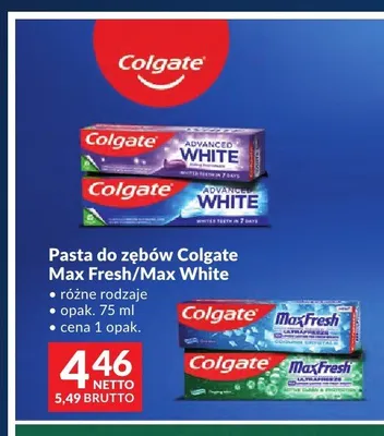 Pasta do zębów Colgate Max White promocja w Makro