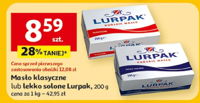 Masło klasyczne lub lekko solone promocja w Auchan