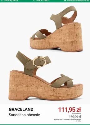 Sandał na obcasie Graceland promocja w Deichmann