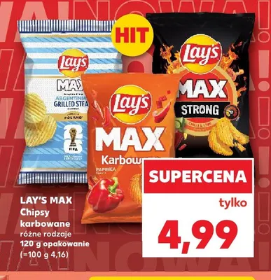 Chipsy karbowane Lay's Max Argentinian Grilled Steak promocja w Kaufland
