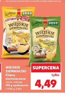 Chipsy Wiejskie Ziemniaczaki o smaku masło z solą promocja w Kaufland