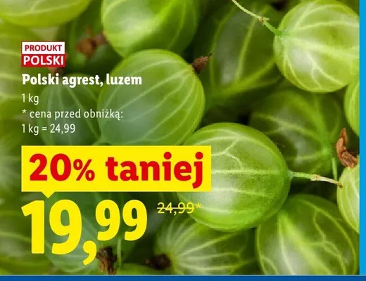 Polski agrest luzem promocja w Lidl