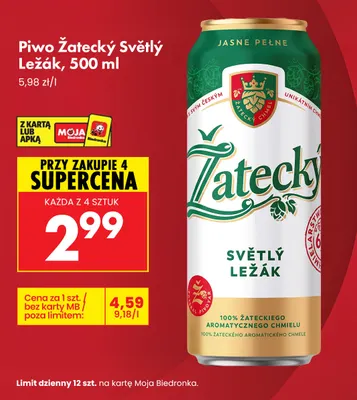 Piwo Žatecký Světlý Ležák promocja w Biedronka