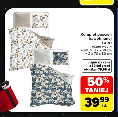 Komplet pościeli bawełnianej 160x200 cm + 2x70x80 cm Faro promocja w Carrefour