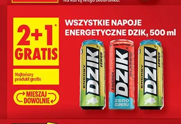 Napoje energetyczne Dzik promocja w Biedronka