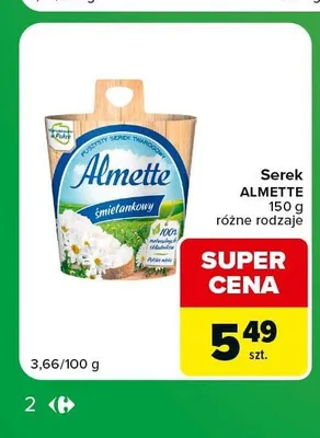 Serek Almette śmietankowy promocja w Carrefour Express