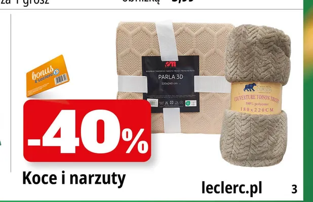 Koce i narzuty promocja w Leclerc
