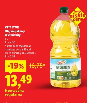 Olej rzepakowy wyśmienity promocja w Lidl